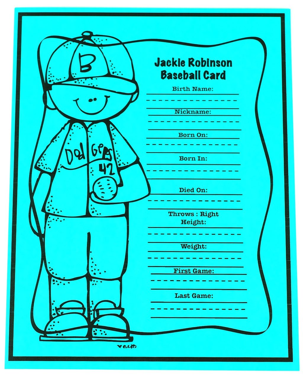 Activities for Black History Month Jackie Robinson