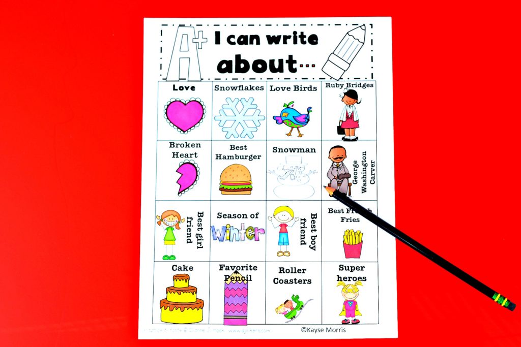 Things to make for Valentine's Day Writing Center