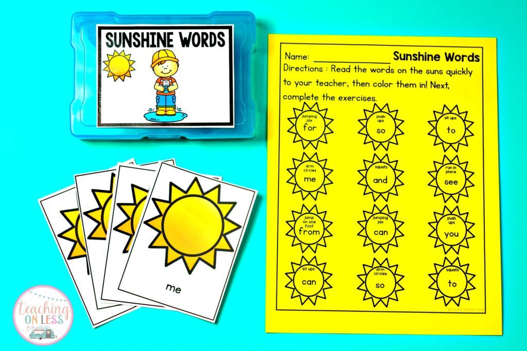 Sunny Sight Word Games