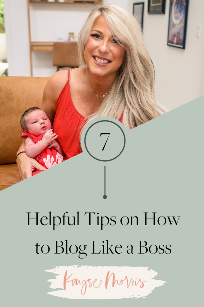tips on blog writing from myself, the CEO teacher, and my daughter in my arms