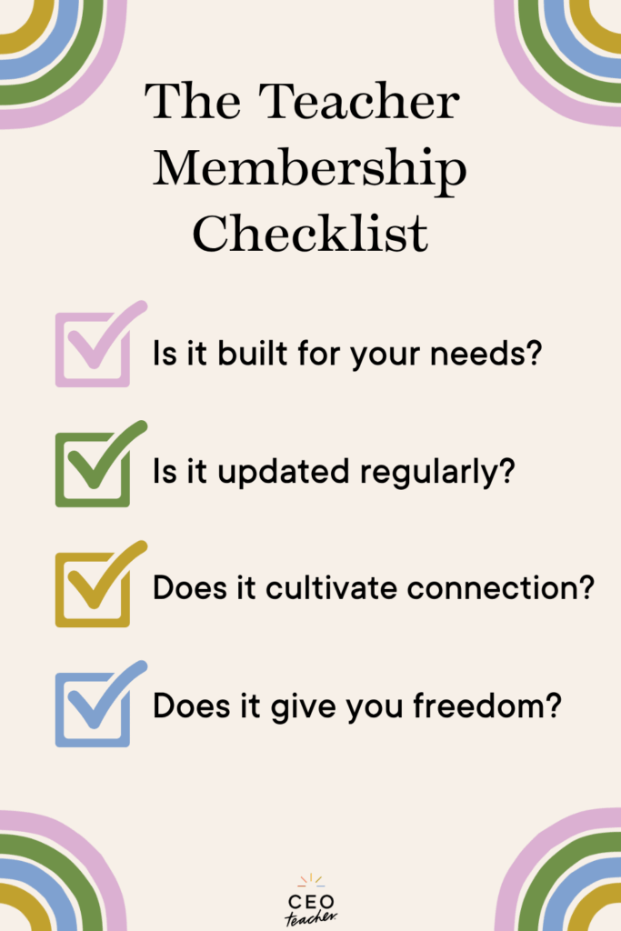 The Teacher Membership Checklist: what makes a membership for teachers worth it